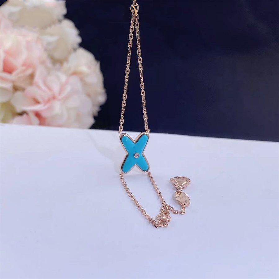 [Am jewelry]JEUX BRACELET TURQUOISE PINK GOLD 1 DIAMOND