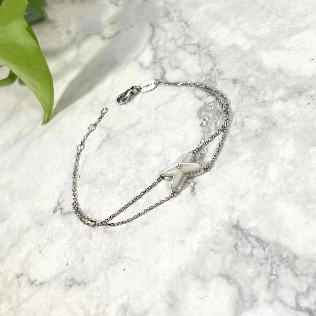 [Am jewelry]JEUX BRACELET WHITE MOP SILVER 1 DIAMOND