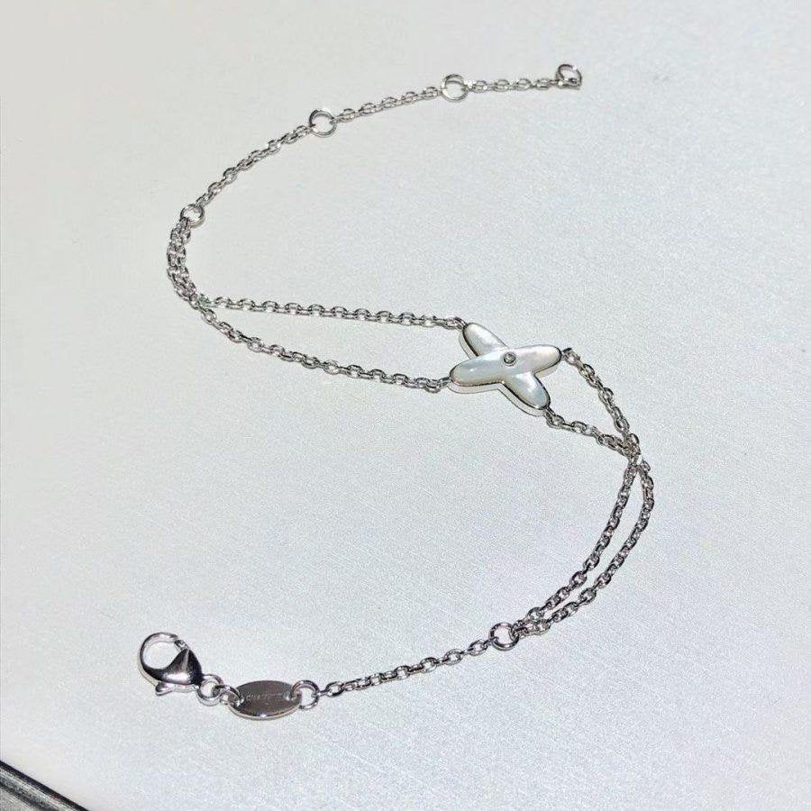 [Am jewelry]JEUX BRACELET WHITE MOP SILVER 1 DIAMOND