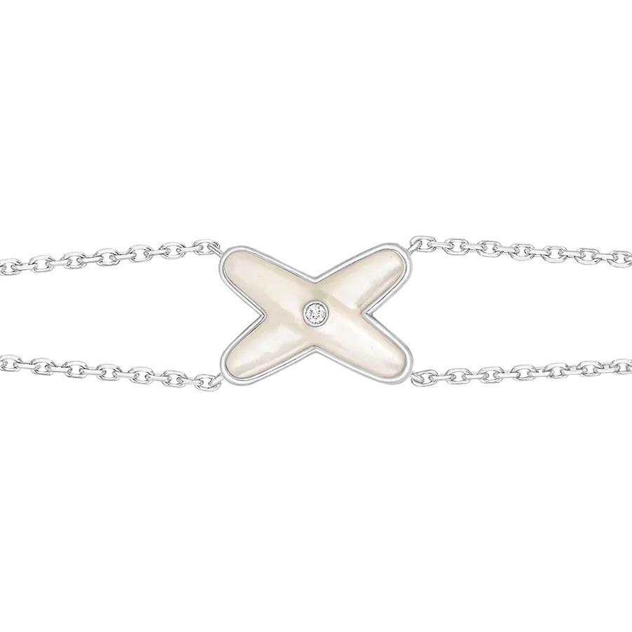 [Am jewelry]JEUX BRACELET WHITE MOP SILVER 1 DIAMOND