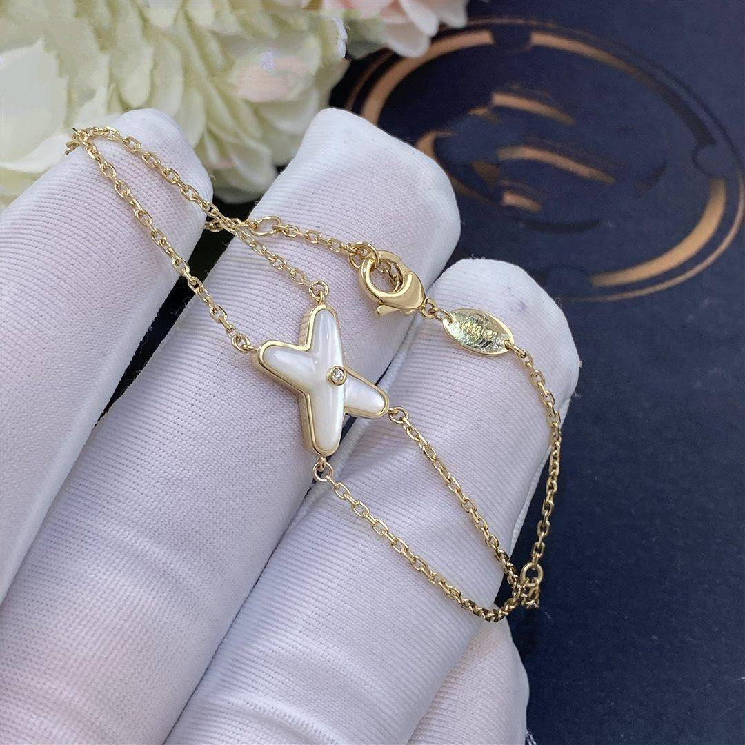 [Am jewelry]JEUX BRACELET WHITE MOP GOLD 1 DIAMOND