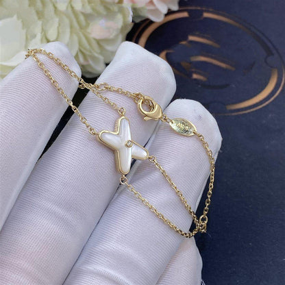 [Am jewelry]JEUX BRACELET WHITE MOP GOLD 1 DIAMOND