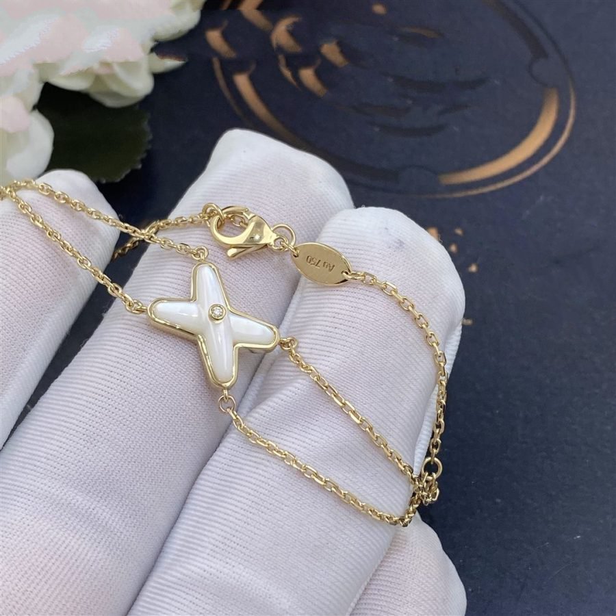 [Am jewelry]JEUX BRACELET WHITE MOP GOLD 1 DIAMOND