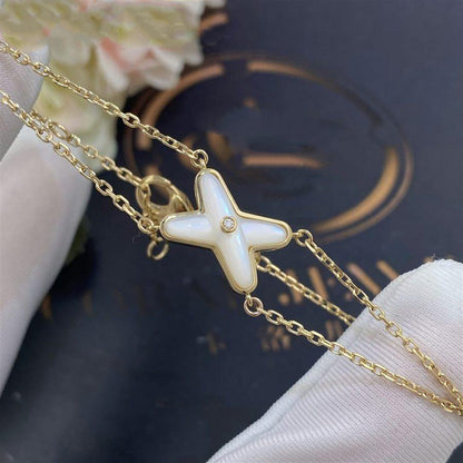 [Am jewelry]JEUX BRACELET WHITE MOP GOLD 1 DIAMOND