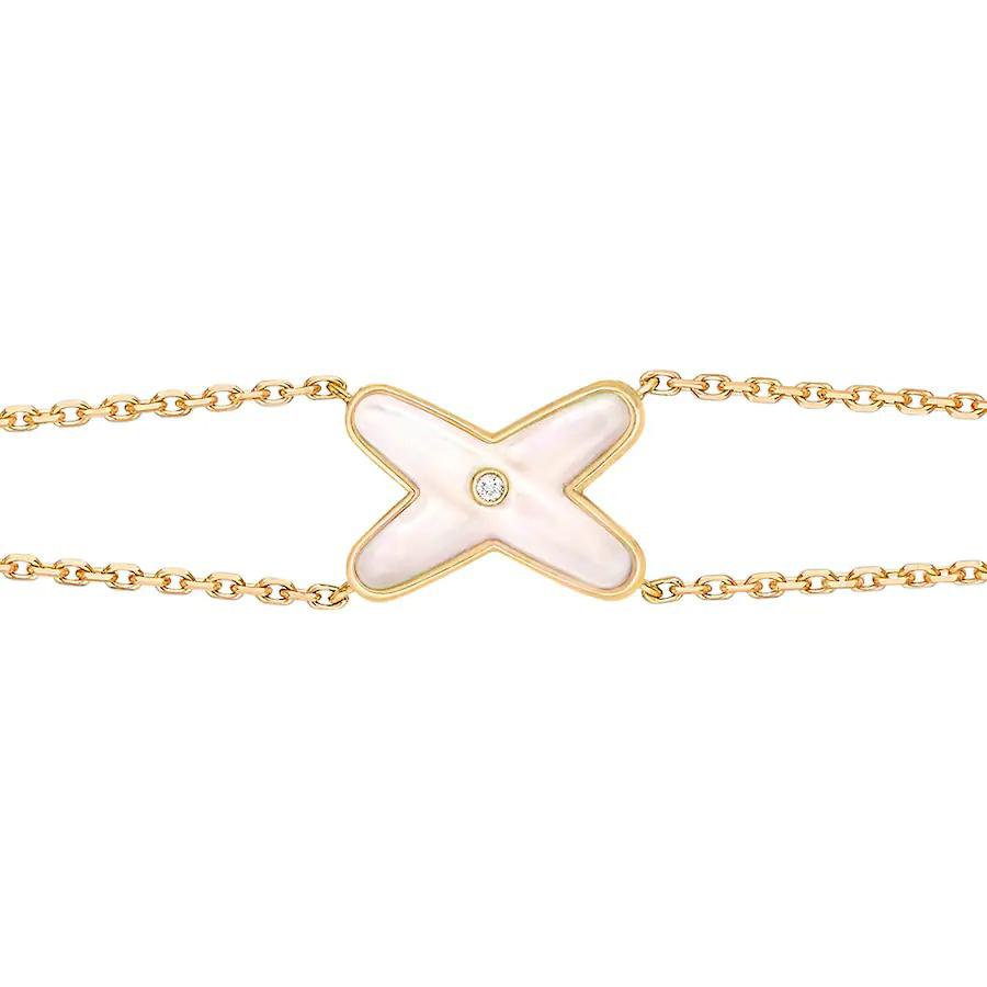[Am jewelry]JEUX BRACELET WHITE MOP GOLD 1 DIAMOND