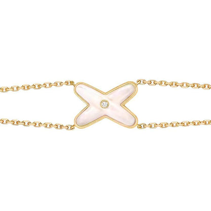[Am jewelry]JEUX BRACELET WHITE MOP GOLD 1 DIAMOND