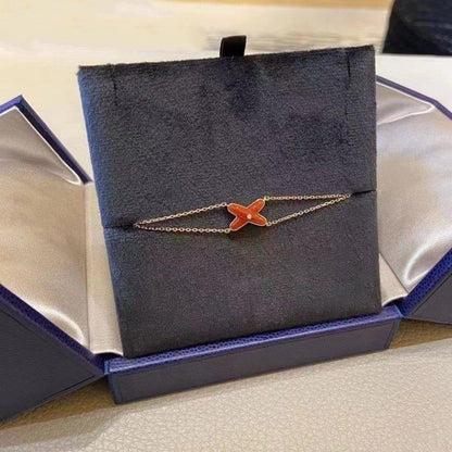 [Am jewelry]JEUX BRACELET CARNELIAN PINK GOLD 1 DIAMOND