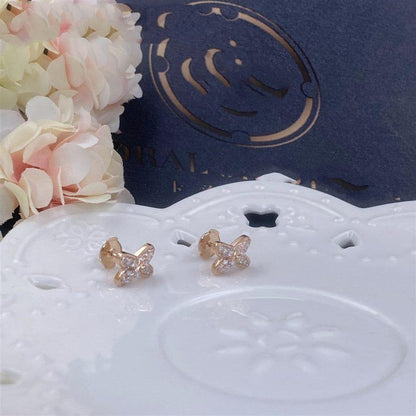 [Am jewelry]JEUX DE PINK GOLD DIAMOND EARRINGS