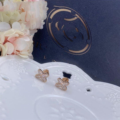 [Am jewelry]JEUX DE PINK GOLD DIAMOND EARRINGS