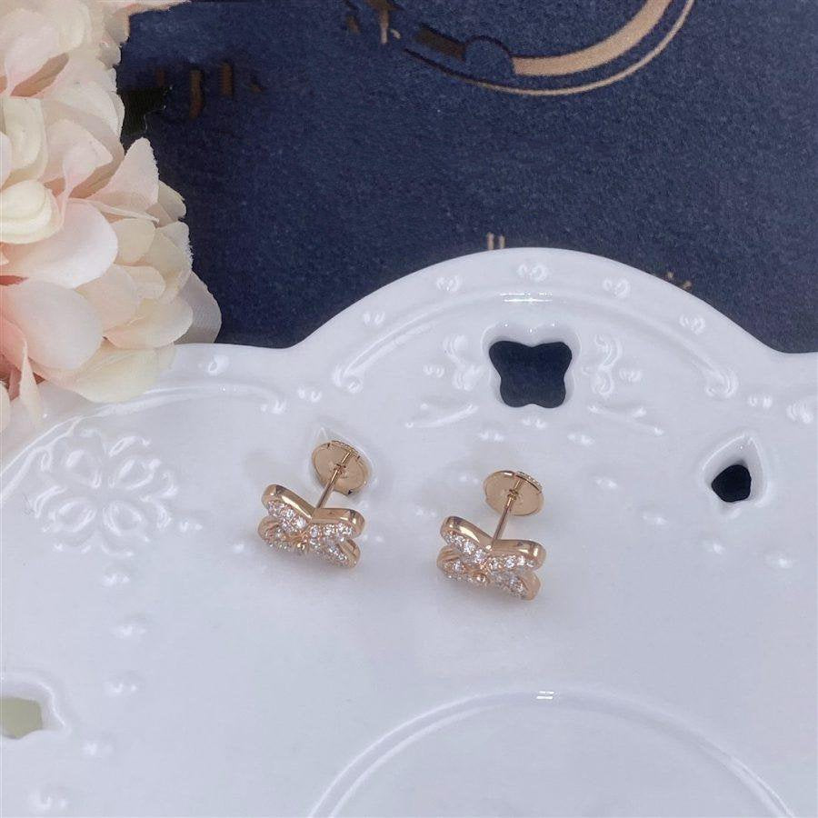 [Am jewelry]JEUX DE PINK GOLD DIAMOND EARRINGS