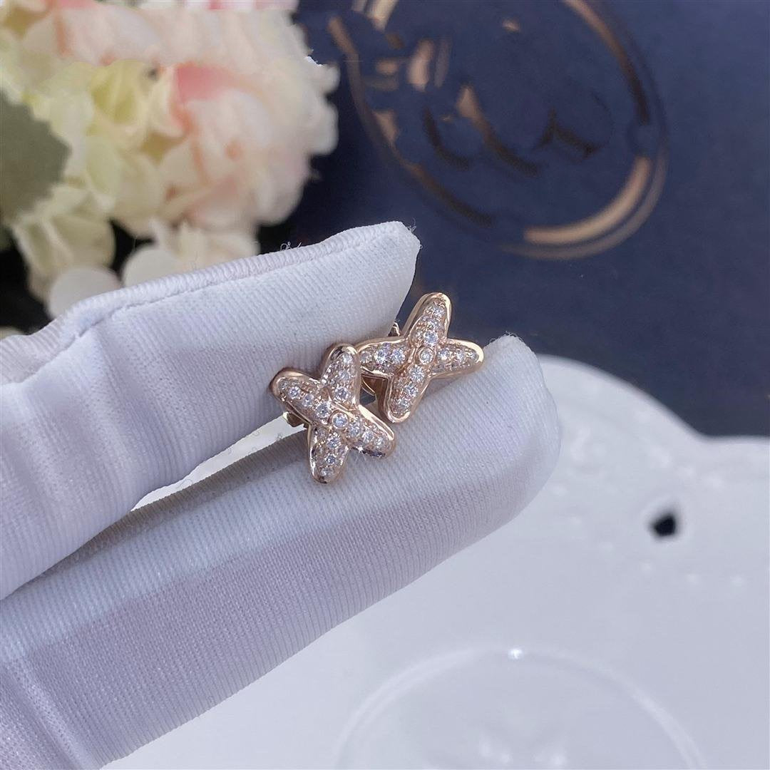 [Am jewelry]JEUX DE PINK GOLD DIAMOND EARRINGS