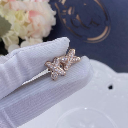 [Am jewelry]JEUX DE PINK GOLD DIAMOND EARRINGS