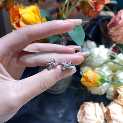 [Am jewelry]JEUX DE SILVER DIAMOND EARRINGS