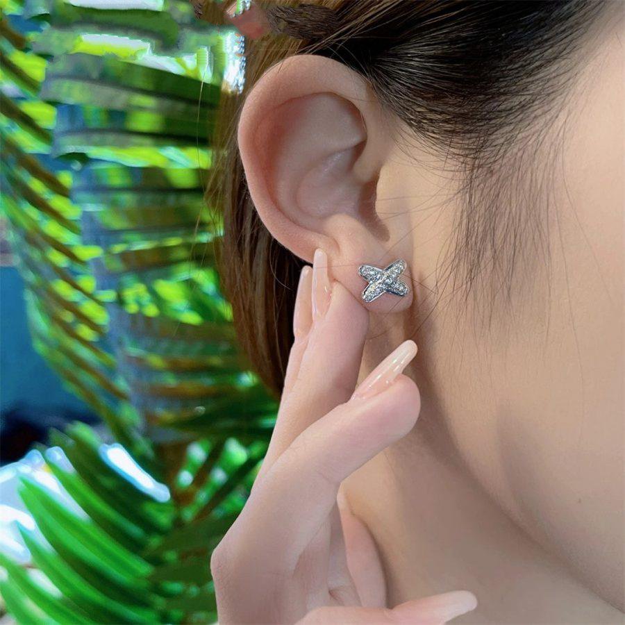 [Am jewelry]JEUX DE SILVER DIAMOND EARRINGS