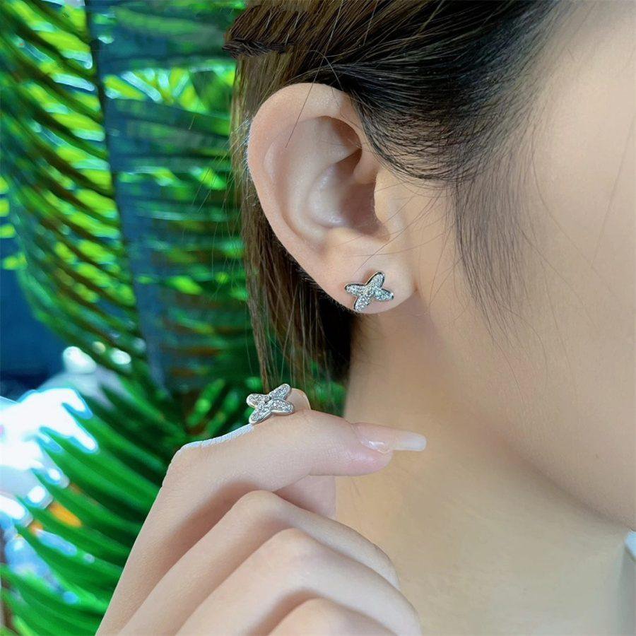 [Am jewelry]JEUX DE SILVER DIAMOND EARRINGS
