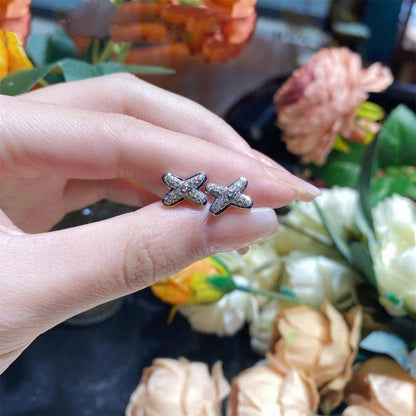 [Am jewelry]JEUX DE SILVER DIAMOND EARRINGS
