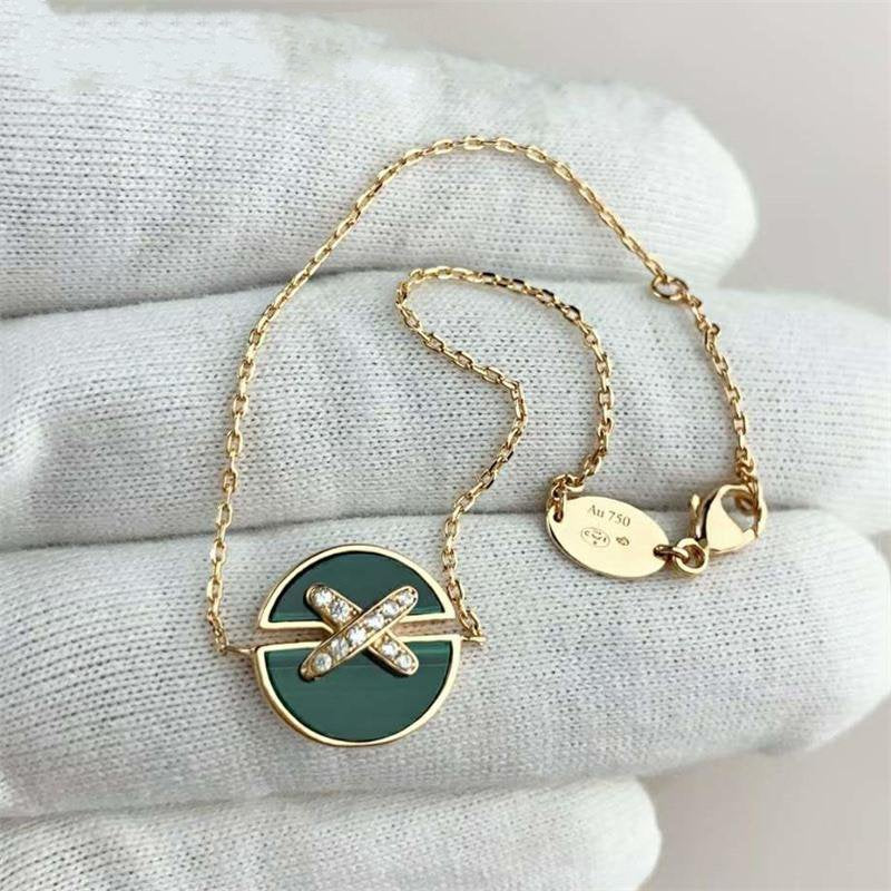 [Am jewelry]JEUX DE BRACELET MALACHITE PINK GOLD DIAMONDS