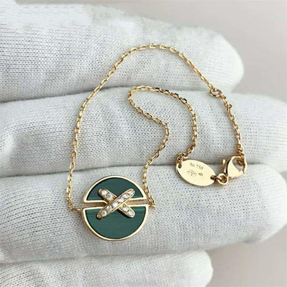 [Am jewelry]JEUX DE BRACELET MALACHITE PINK GOLD DIAMONDS