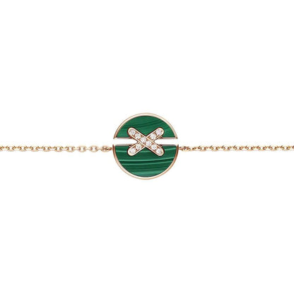 [Am jewelry]JEUX DE BRACELET MALACHITE PINK GOLD DIAMONDS