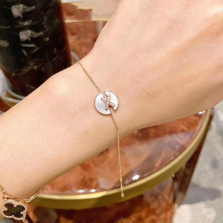 [Am jewelry]JEUX DE BRACELET MOP PINK GOLD DIAMONDS