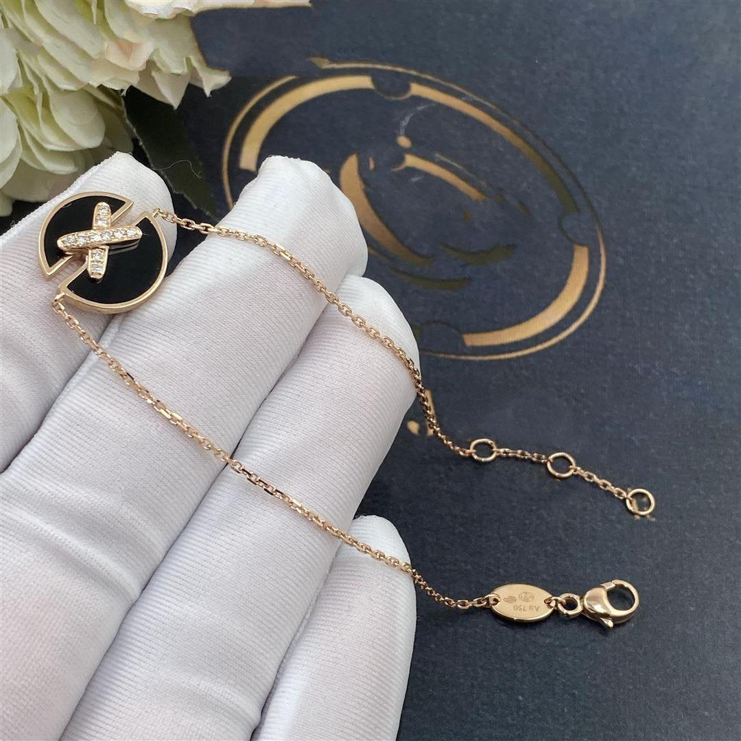 [Am jewelry]JEUX DE BRACELET ONYX PINK GOLD DIAMOND