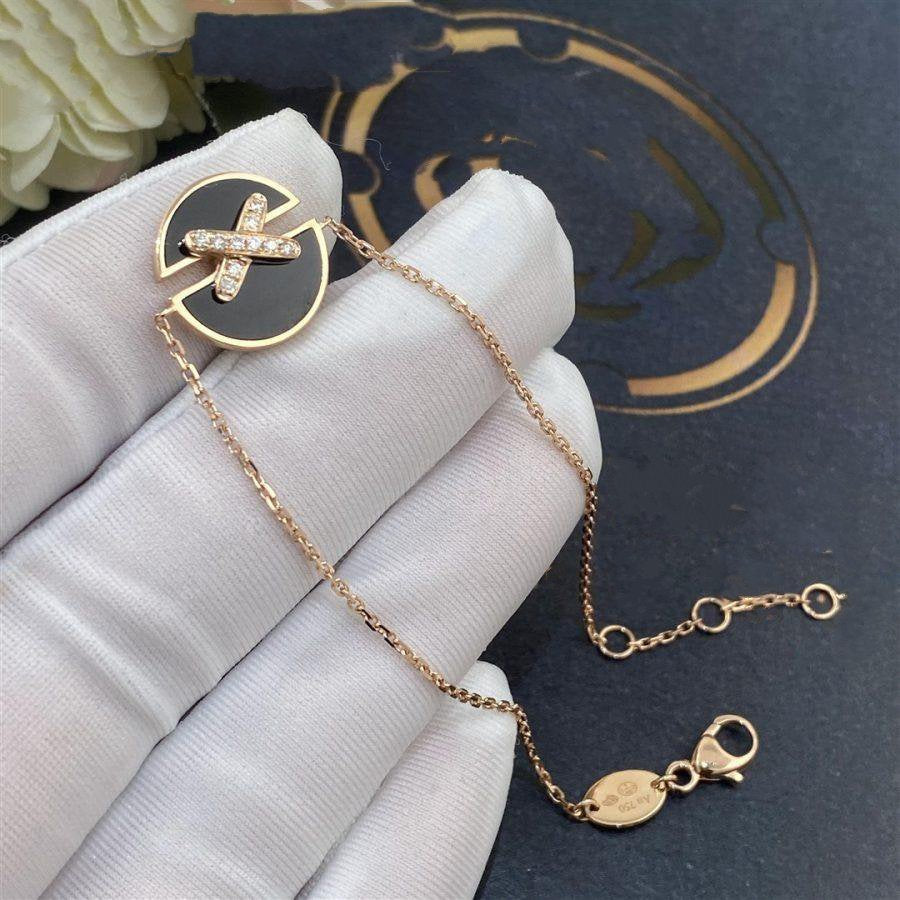 [Am jewelry]JEUX DE BRACELET ONYX PINK GOLD DIAMOND