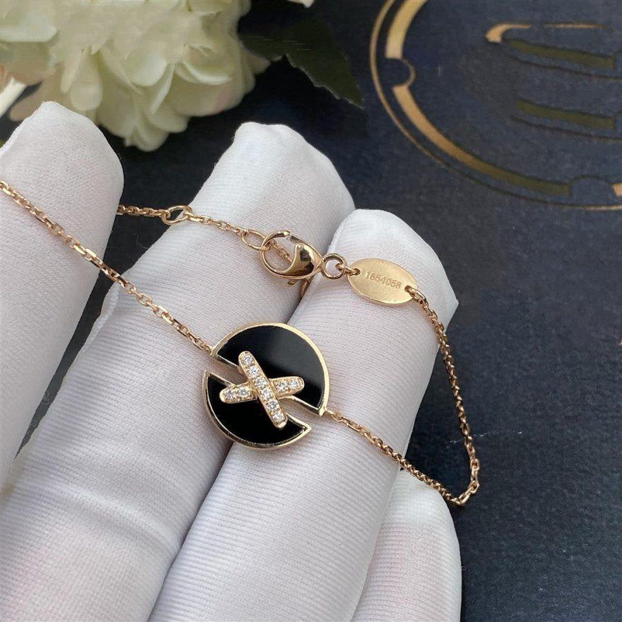 [Am jewelry]JEUX DE BRACELET ONYX PINK GOLD DIAMOND