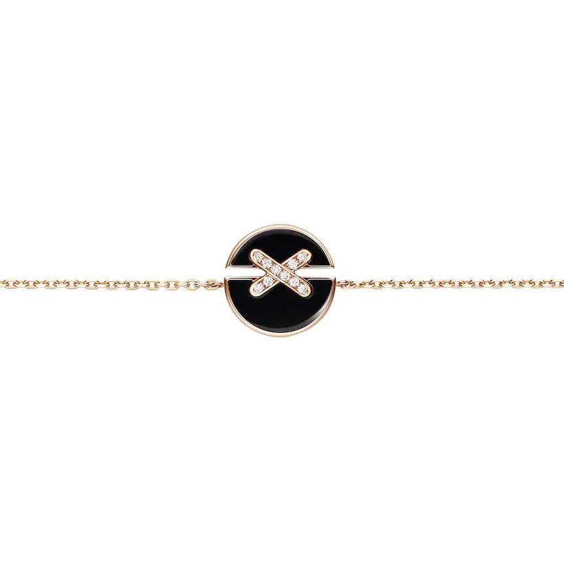 [Am jewelry]JEUX DE BRACELET ONYX PINK GOLD DIAMOND