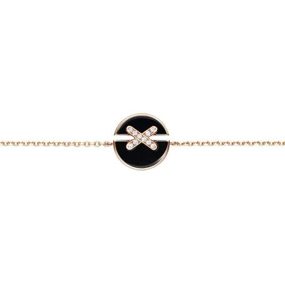 [Am jewelry]JEUX DE BRACELET ONYX PINK GOLD DIAMOND