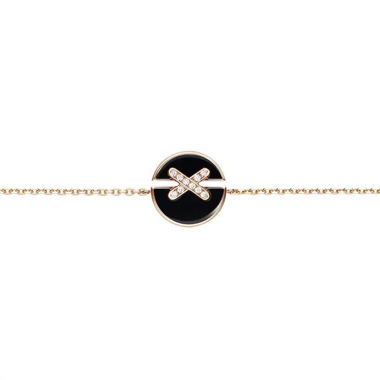 [Am jewelry]JEUX DE BRACELET ONYX PINK GOLD DIAMOND