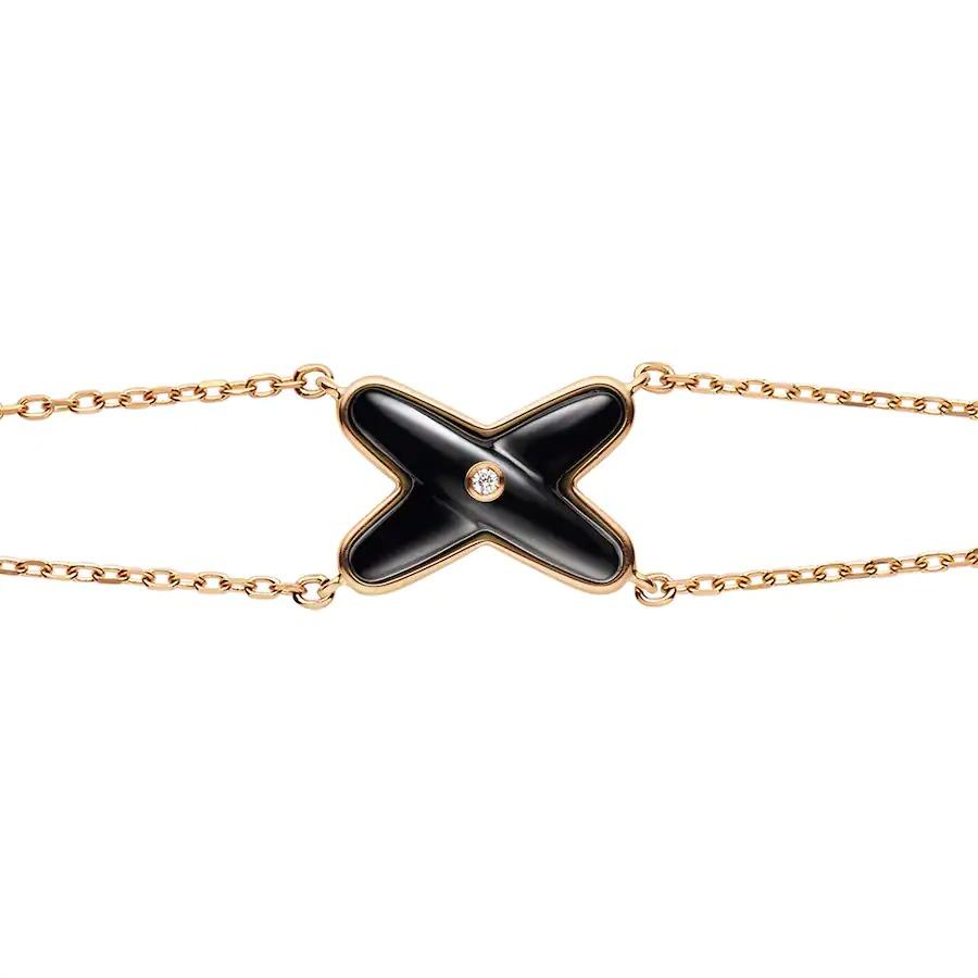 [Am jewelry]JEUX BRACELET ONYX PINK GOLD 1 DIAMOND