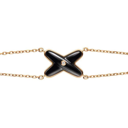 [Am jewelry]JEUX BRACELET ONYX PINK GOLD 1 DIAMOND
