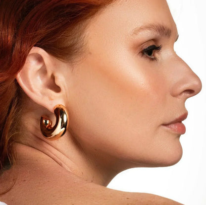 [AM Jewels]Natalia Chunky Gold Hoops