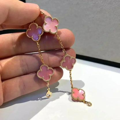 [Am jewelry] CLOVER 5 MOTIFS  PINK MOP BRACELET COLLECTION