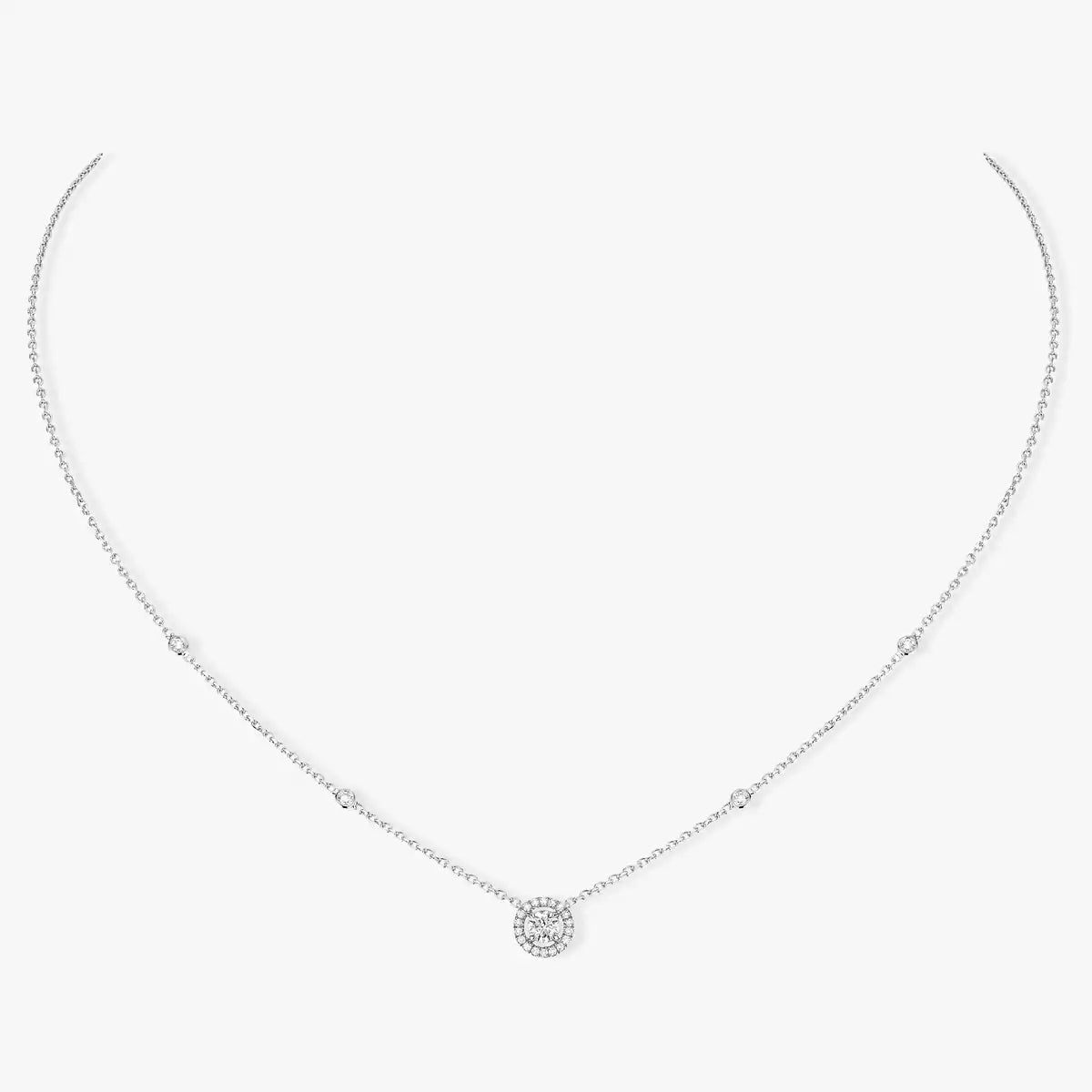[Am Jewelry]Diamond Necklace 0,20ct Brilliant Shape Joy