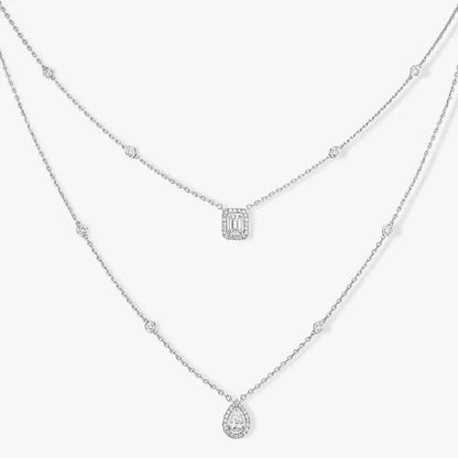 [Am Jewelry]Diamond Necklace My Twin 2 Rows