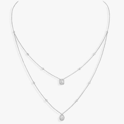 [Am Jewelry]Diamond Necklace My Twin 2 Rows