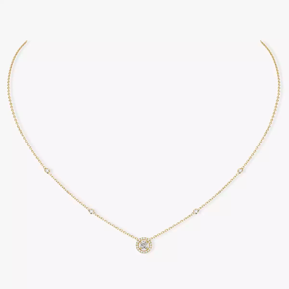 [Am Jewelry]Diamond Necklace 0,20ct Brilliant Shape Joy