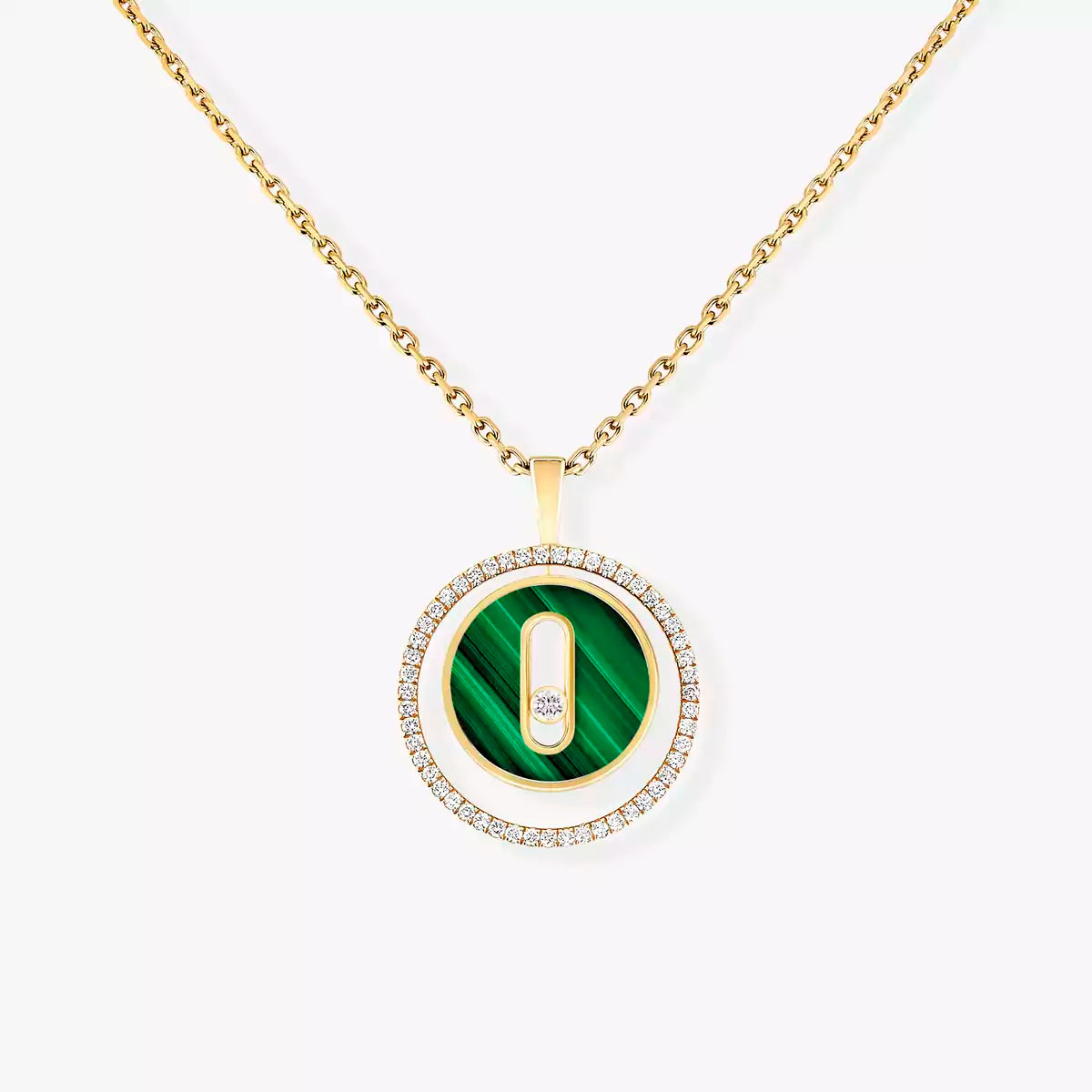 [Am Jewelry]Lucky Move Diamond Necklace in Rose Gold and White Mother-of-Pearl