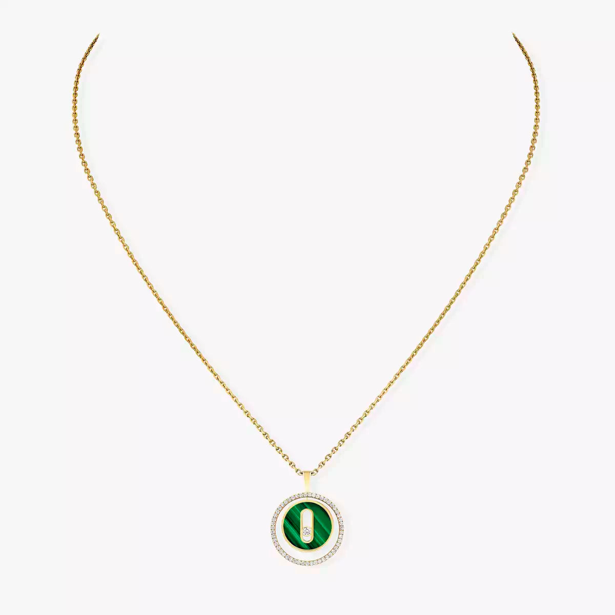 [Am Jewelry]Lucky Move Diamond Necklace in Rose Gold and White Mother-of-Pearl