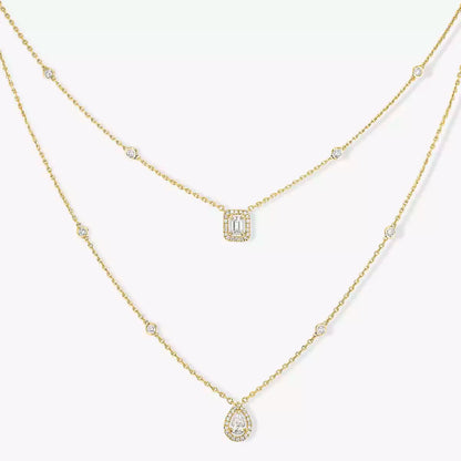 [Am Jewelry]Diamond Necklace My Twin 2 Rows