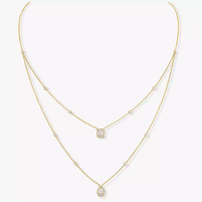 [Am Jewelry]Diamond Necklace My Twin 2 Rows