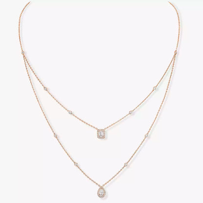 [Am Jewelry]Diamond Necklace My Twin 2 Rows