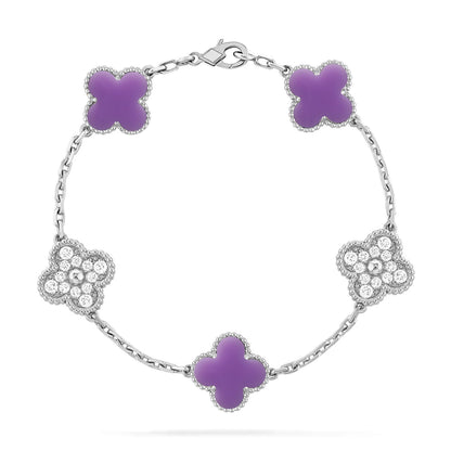 [Am jewelry]CLOVER 5 MOTIF LIGHT PURPLE BRACELET COLLECTION