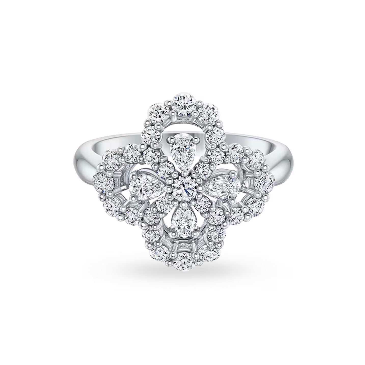 [Am jewelry]LOOP RING FULL MOTIF DIAMOND 16MM SILVE