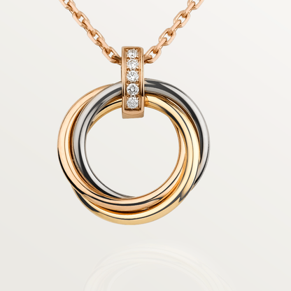 [Am jewelry]TRINITY NECKLACE GOLD  DIAMONDS