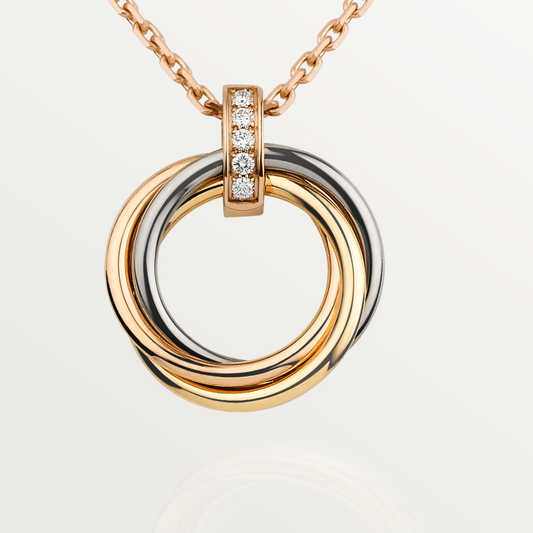 [Am jewelry]TRINITY NECKLACE GOLD  DIAMONDS