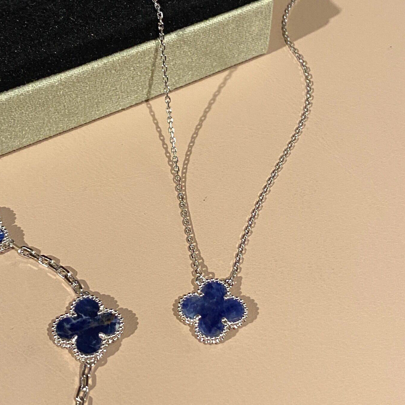 [Am jewelry]CLOVER 15MM PIETERSITE NECKLACE SILVER