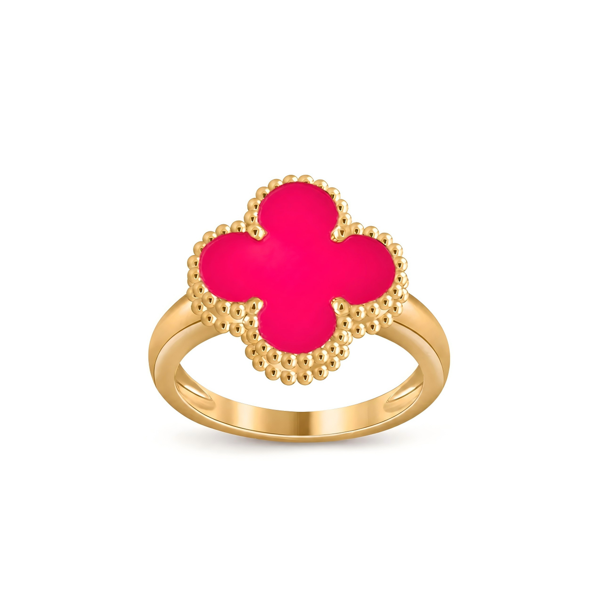 [AM Jewels]NEW CLOVER PINK ENAMEL RINGS
