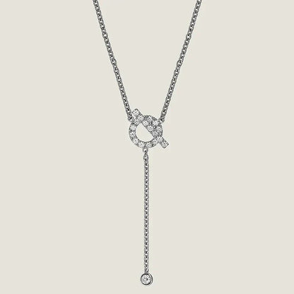 [Am jewelry]FINESSE SILVER DIAMOND NECKLACE